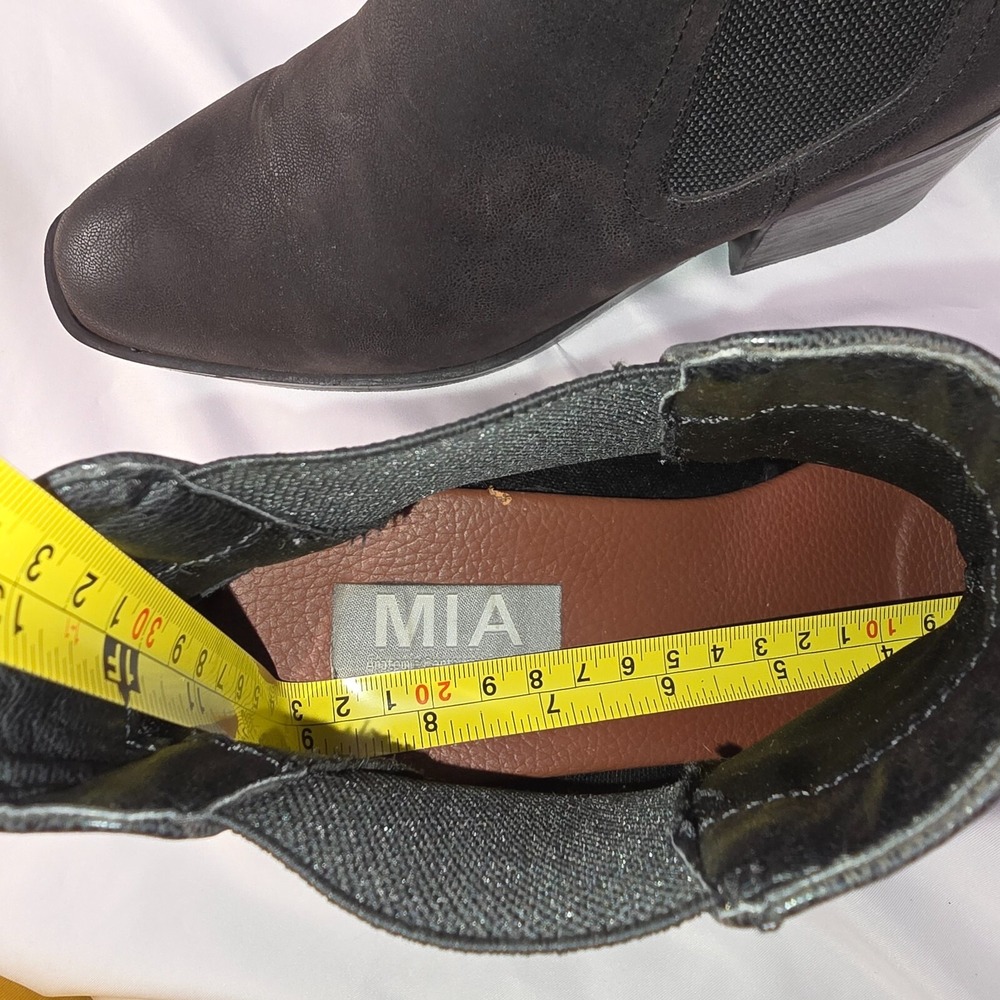 MIA Black Block Heel Ankle Booties – Women's Size‎ 9 Western Chelsea Fall Boots - Picture 5 of 12